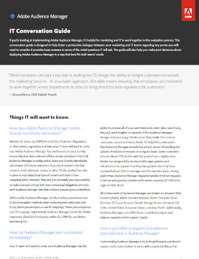 Adobe Audience Manager IT Conversation Guide