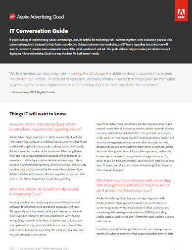 Adobe Advertising Cloud IT Conversation Guide