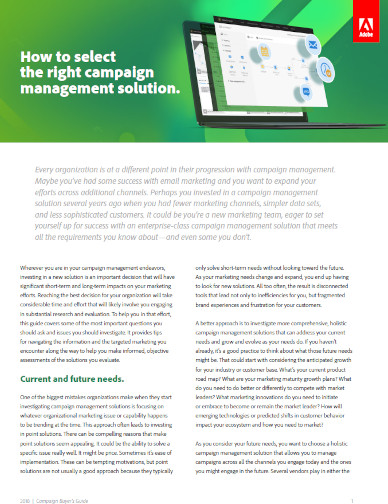 Adobe Campaign Manager buyers guide