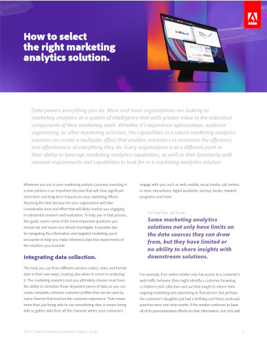 How to select the right marketing analytics solution
